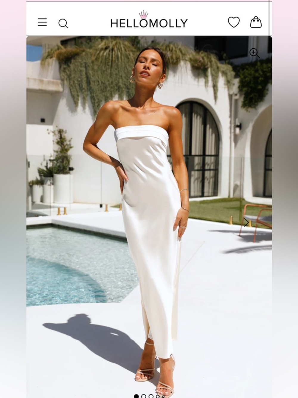 Hello Molly COOLNESS CALLING SATIN MAXI DRESS WHITE
